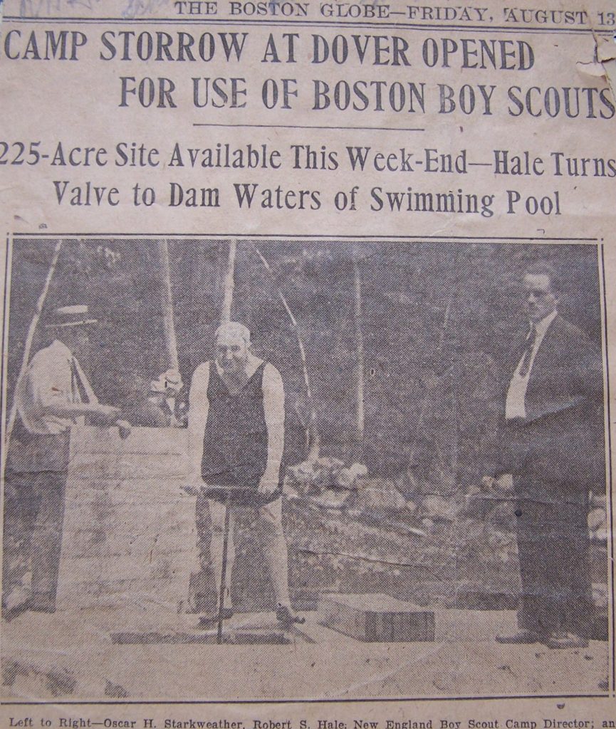 Old Newspaper announcing Scout Camp at Hale